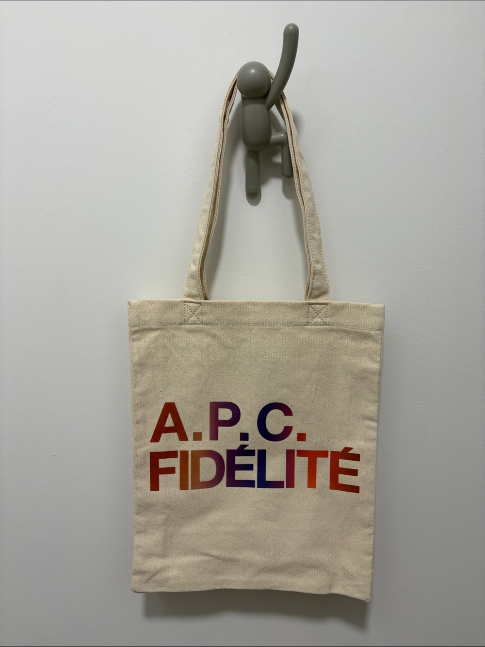 A.P.C. Canvas Tote with Multicolor 'FIDÉLITÉ' Logo